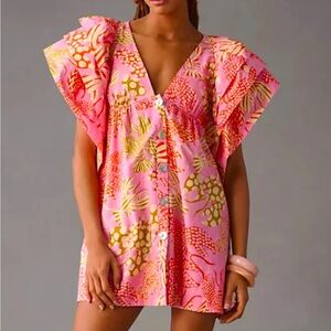 New without tags never worn Farm Rio Mixed Lobsters Pink Mini Dress Size Large